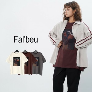 【新作】DOGイラストプリントコットンカットソー　オーバーサイズ　ダメージ加工　　3色展開