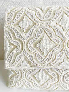 【Swaraj 】ダマスク柄手刺繍ビーズクラッチ