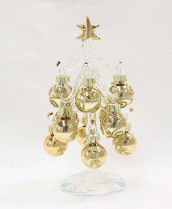 クリスマス【ガラスツリー】13cm　ゴールド
