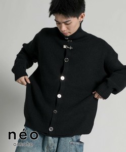 《 aimoha neo 》スタンドハイネックデザインカーディガン メンズ 長袖 アウター 羽織り
