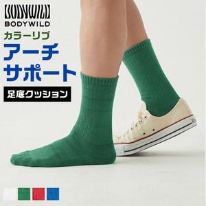 BODYWILD（ボディワイルド）/紳士　カラーリブ靴下 クルー丈