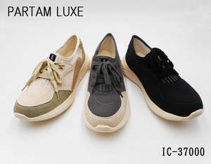 【在庫限り】PARTAM LUXE 軽量 パッチワーク風 オシャレ カジュアルスニーカー 紐靴 IC37000