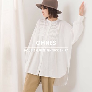 Button Shirt/Blouse Pintucked Double Gauze