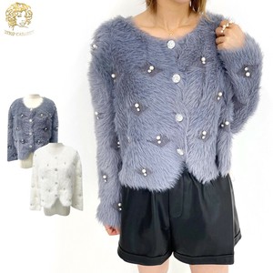 Cardigan Pearl Shaggy Bijoux Knit Cardigan