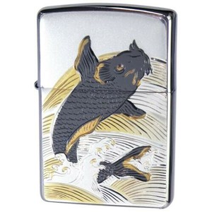ZIPPO 電鋳板 跳ね鯉