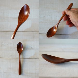☆シンプルに使おう！【特価品・木製・定番のカタチ・数量僅か】木製カレースプーン杢目　スリうるし