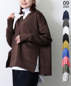 【each 新色入荷&再入荷】前後差裾ラウンド・綿タートルネック長袖T-シャツ　ロンT《人気》2024AW