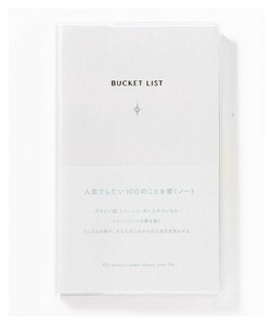 BUCKET LIST 人生でしたい100のことを書くノート A6変形 light gray PBN6-03