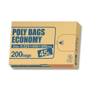 オルディ ポリバッグエコノミー BOX 45L 0.025mm 透明 200P 000040701