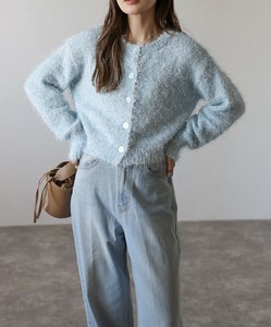 Cardigan Crew Neck Shaggy Front/Rear 2-way