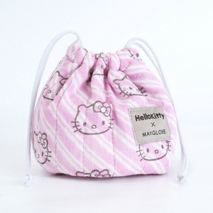 HelloKitty ﾌﾞﾛｯｸﾌﾟﾘﾝﾄ ﾐﾆ巾着ﾎﾟｰﾁ mk24014 (上代: 3500円)