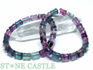 ☆高品質☆【ブレスレット】マルチフローライト 竹筒型 約8x10mm 【天然石 パワーストーン】