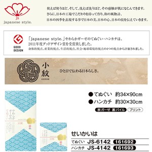 小紋　手ぬぐいハンカチ　日本製　【せいかいは】