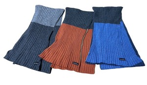 Thick Scarf Wool Blend Scarf Cashmere Switching Ribbed Knit