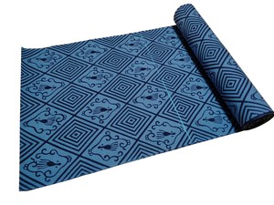 国指定伝統的工芸品　"東京本染注染"ゆかた生地(雨龍)(青鼠綿麻紅梅生地に濃紺)
