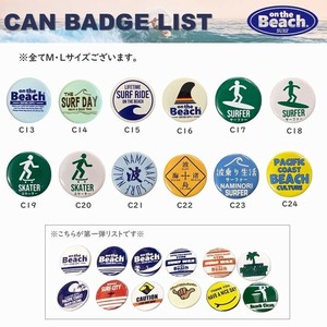 オンザビーチ on the Beach 【 カンバッヂ（M）12種 】バッヂ バッジ PC-CM13-24