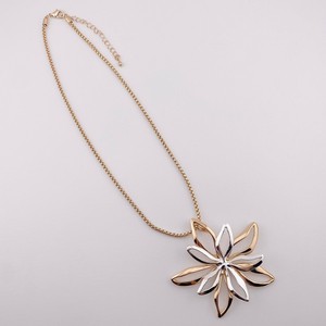 Silver Chain Necklace Flower Sparkle