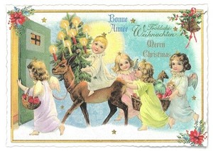 クリスマス　ポストカード■ラメ＆ダイカット加工 ドイツより直輸入