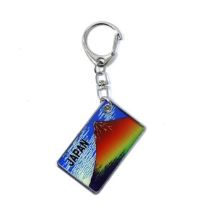 Key Ring Key Chain Japanese Sundries Square Red-fuji