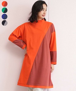 Tunic Tunic Bicolor High-Neck Switching [A/W]