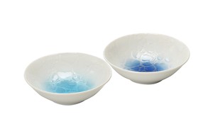 【日本製】ちゅら　デザート鉢ペア　箱入り　夏　海　空　和皿