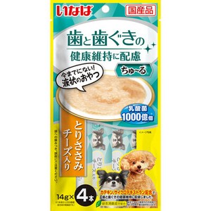 [いなばペットフード]いなば　ちゅーる　歯と歯ぐきの健康維持に配慮　とりささみ　チーズ入り14g×4P