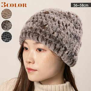 针织帽 女士 新商品 皮草