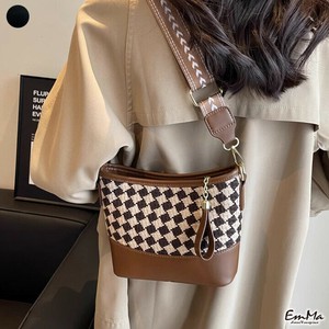 ブロックチェックショルダーバッグ PU ななめ掛け カジュアル 秋 冬 【2024AW】 WU2231