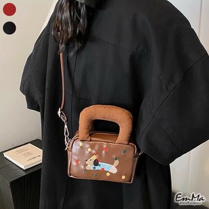 ミニショルダーバッグ 犬モチーフ 持ち手つき かわいい カラフルドット  秋 冬  【2024AW】 WU1304