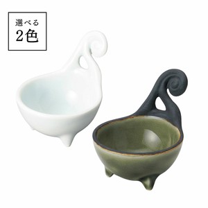 ビワ型手付珍味(青白磁・桃山織部)強化磁器小鉢 小付け 珍味　美濃焼 日本製