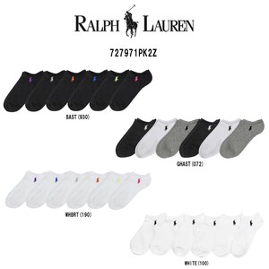 POLO RALPH LAUREN(ポロ ラルフローレン)ソックス くるぶし 靴下 レディース 女性用 6足セット 727971PK2Z