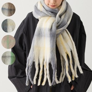 Stole Large Size Scarf Lightweight Check
