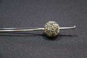 【かんざし】 玉かんざし ラメ ミラーボール風　セピア（1171-1037-030）