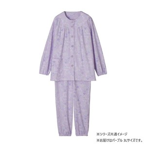 ケアファッション 大きめボタンパジャマ(婦人) パープル 3L 9800015