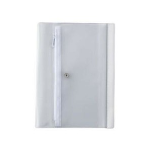 isshoni ペンケース付ノートカバーPVC A5 Rホワイト N1938