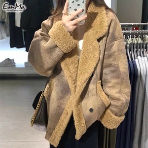 【2024AW】オーバーサイズムートンコート ボアコート ミドル丈 カジュアル 秋 冬