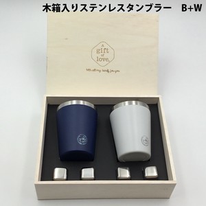 F.JAPAN　木箱入りステンレスタンブラーキューブ付き　B+W