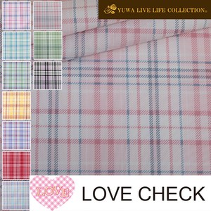 有輪商店 YUWA シャーティング "LOVE CHECK" [H:Dusty Pink] / 生地 布 / 全10色 / 829895