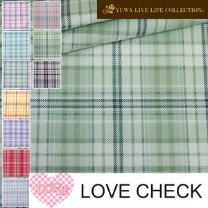 有輪商店 YUWA シャーティング "LOVE CHECK" [I:Dusty Green] / 生地 布 / 全10色 / 829895