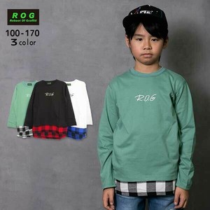 Kids' 3/4 Sleeve T-shirt Check Switching [2024 A/W]