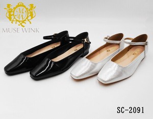 【在庫限り】MUSE WINK ミューズウインク スクエアトゥパンプス ストラップ ローヒール オシャレ SC2091