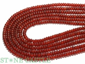 【カットビーズ】レッドメノウ ボタン型(カット無し) 3x6mm 【天然石 パワーストーン】