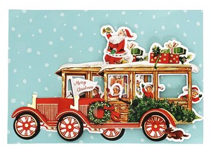 クリスマス3Dカード　クリスマススクールバス　X42-23653