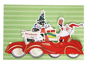 クリスマス3Dカード　クリスマスススポーツカー　X42-23654