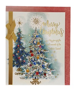 ヴィンテージクリスマスカード 　ファッショナブルクリスマスツリー　X38-22641