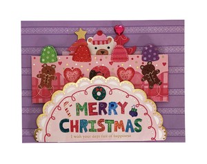 3Dポップアップカード　クリスマスケーキサンタ　X38-22644