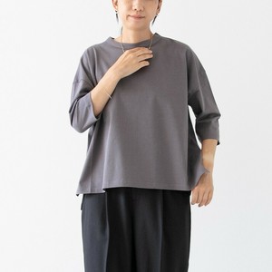 T-shirt Bottle Neck Ladies fashion Cropped Made in Japan