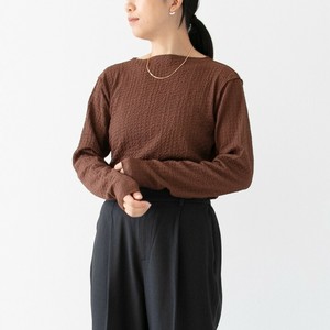 T-shirt Boat Neck Ladies fashion Made in Japan