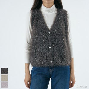 Vest Shaggy Pearl Button