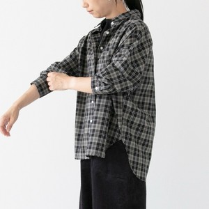 Button Shirt/Blouse Dolman Sleeve Ladies fashion Check Touch